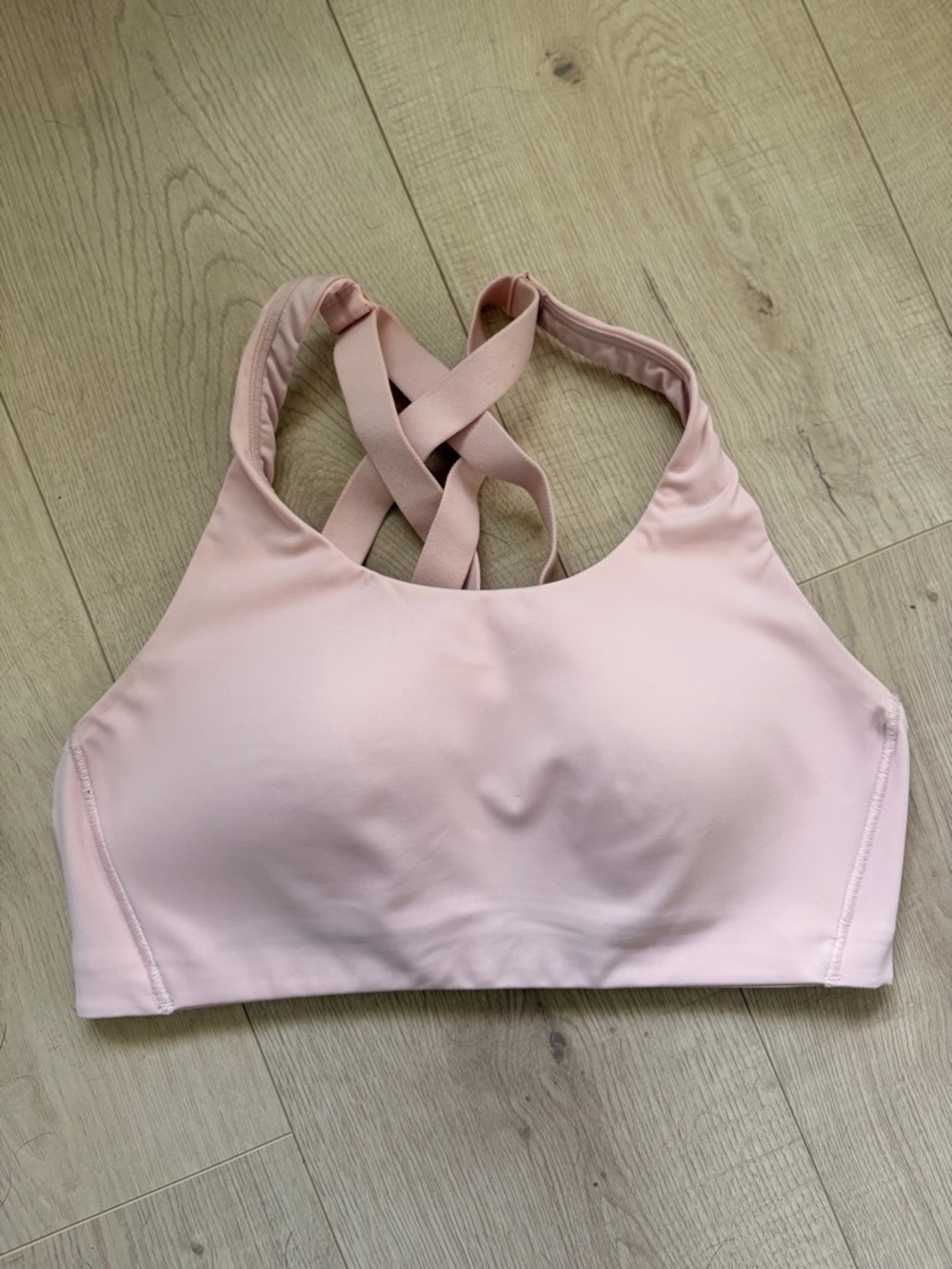 lululemon athletica Light Pink High-Neck Sports Bra with Crisscross Straps